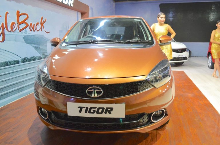 Tata Tigor front at Nepal Auto Show 2017