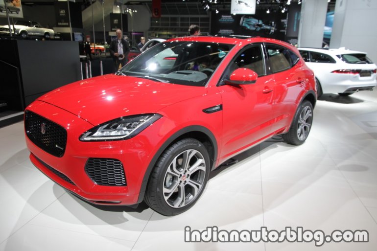 Jaguar E-Pace front three quarters right at IAA 2017
