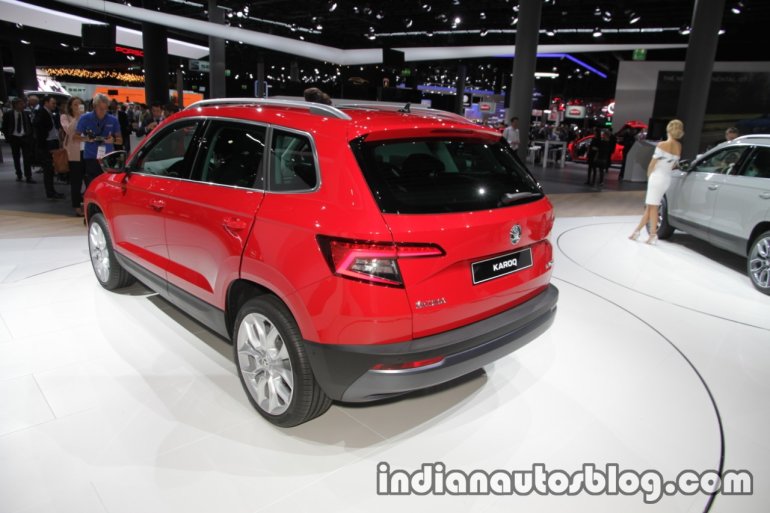 Skoda Karoq rear three quarters showcased at IAA 2017