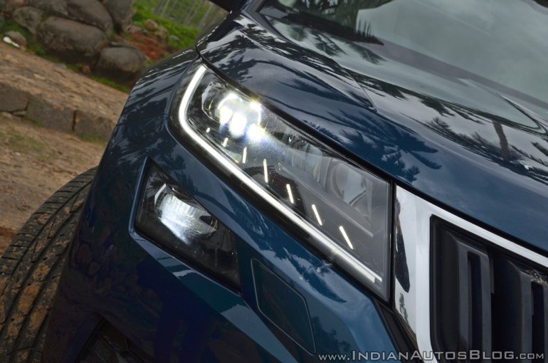 Skoda Kodiaq test drive review headlight