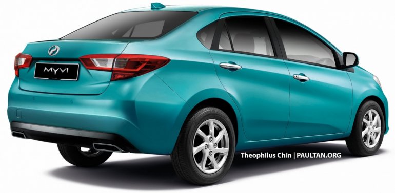 2018 Perodua Myvi sedan Rendering by Theophilus Chin