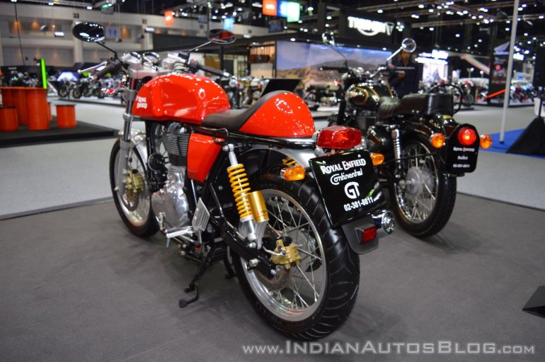 Royal Enfield Continental GT rear left quarter at 2017 Thai Motor Expo