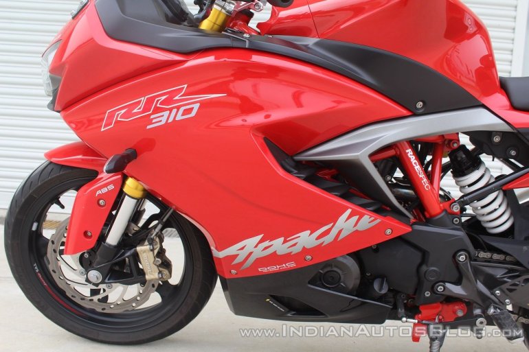 TVS Apache RR 310 first ride review left side fairing