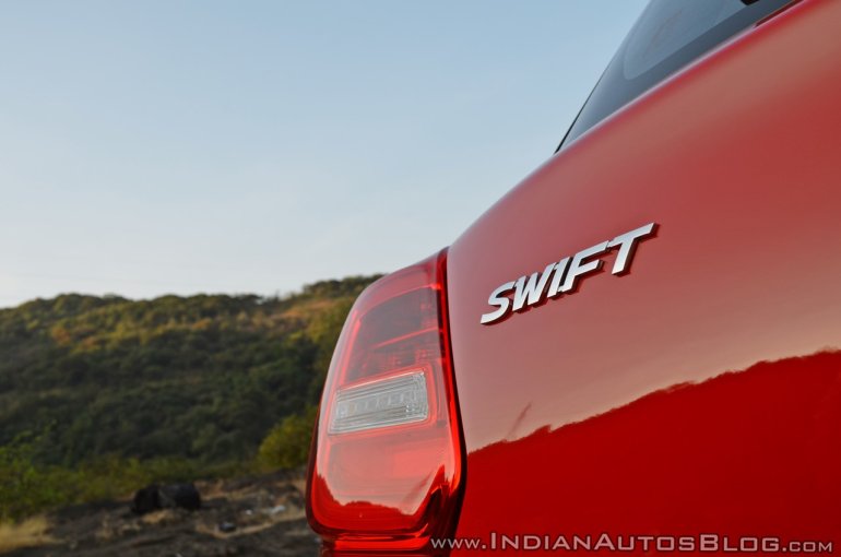 2018 Maruti Swift test drive review badge