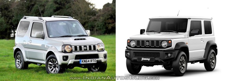 2015 Suzuki Jimny vs 2019 Suzuki Jimny old vs new front three quarters