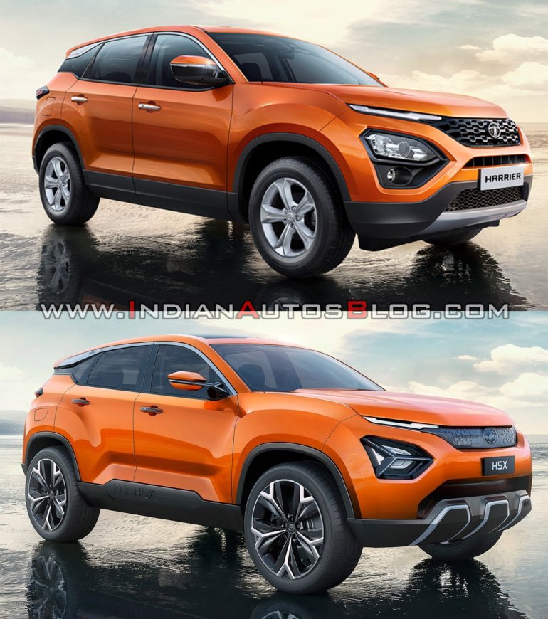 Tata Harrier Vs Tata H5x Front Three Quarters Righ