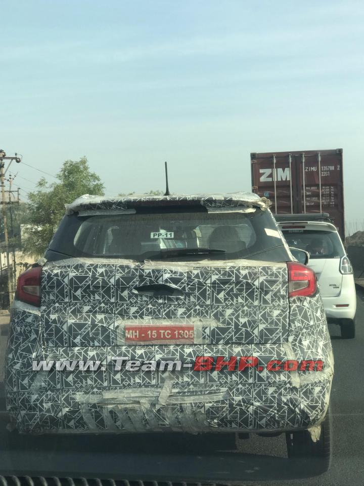 Mahindra S201 Spy Image Rear Taillight Spoiler